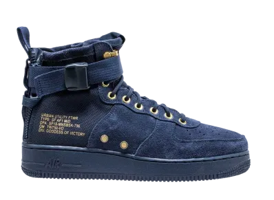 Nike SF Air Force 1 Mid "Obsidian Metallic Gold"