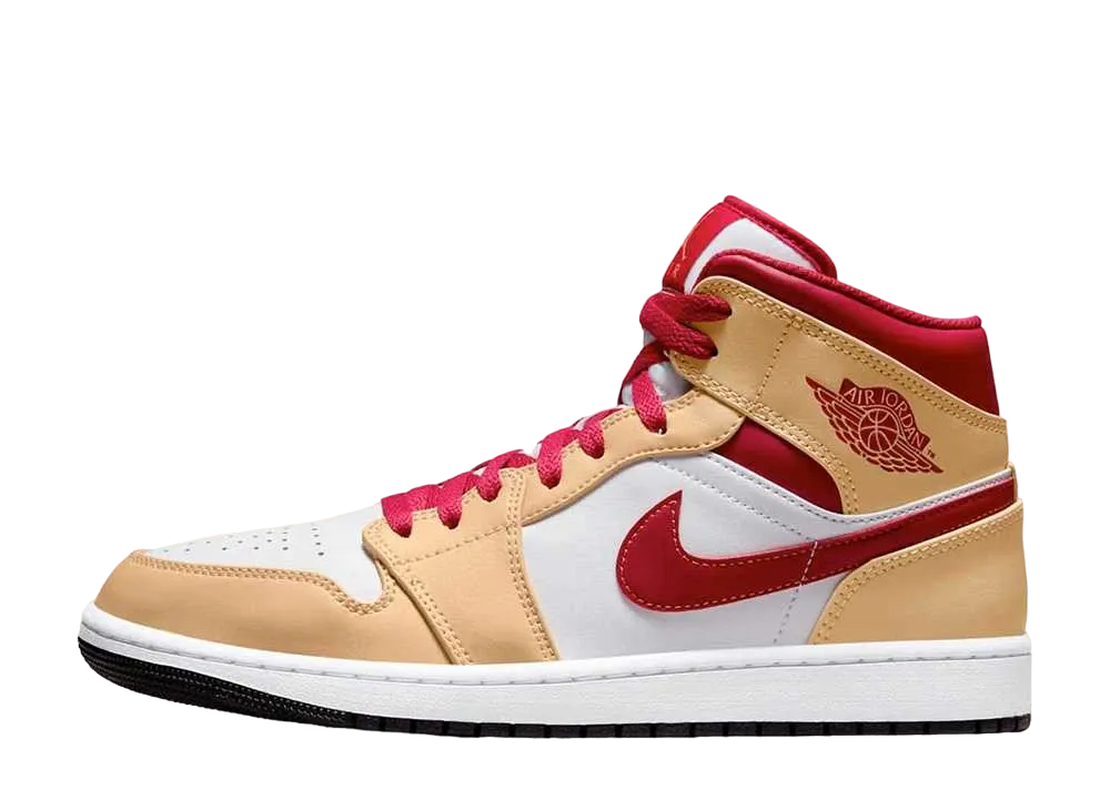 Nike Air Jordan 1 Mid "Beige/Cardinal Red"