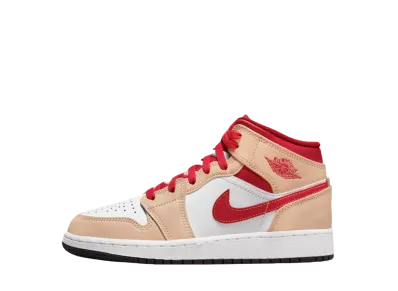 Nike GS Air Jordan 1 Mid "Light Cardinal LightCurry"