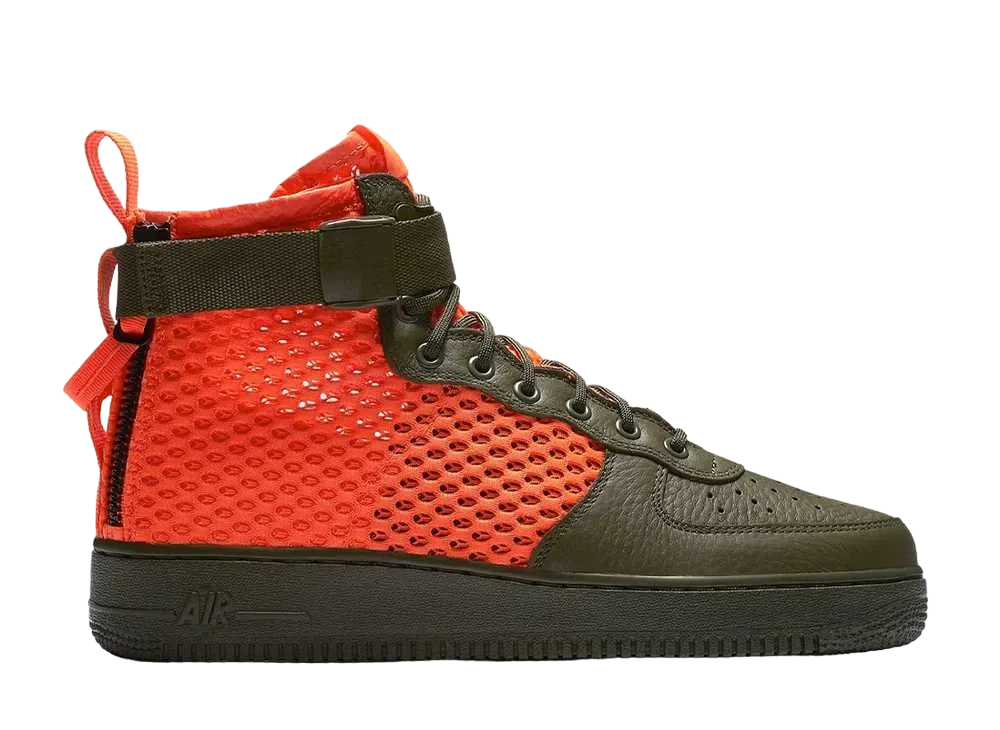 Nike SF Air Force 1 Mid "Cargo Khaki Total Crimson"