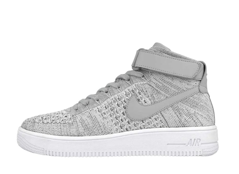 ナイキ エアフォース1 ウルトラ フライニット ミッド "ウルフ グレイ/ウルフ グレイ ホワイト"