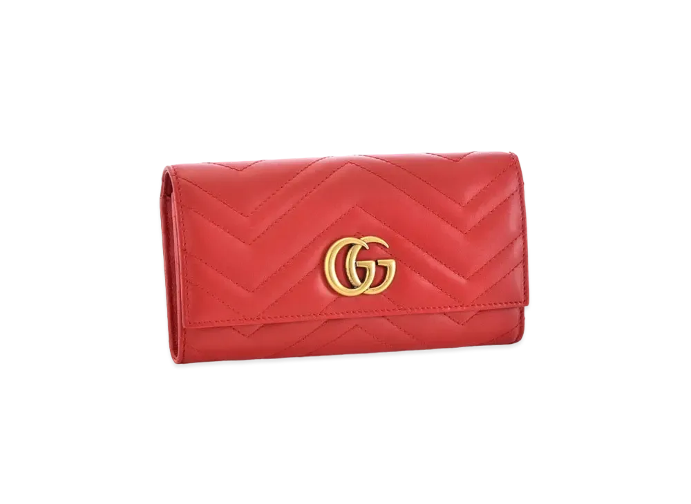GUCCI GG Marmont Continental Wallet "Hibiscus Red"