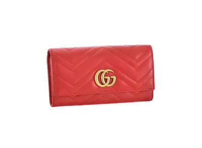 GUCCI GG Marmont Continental Wallet "Hibiscus Red"