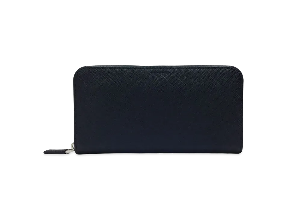 プラダ サフィアーノレザー ラウンドジップウォレット "ブラック" 2ML317 PN9 F0002