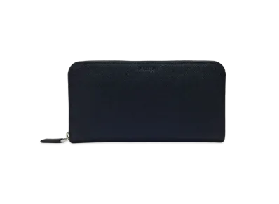 PRADA Saffiano Leather Round Zip Wallet "Black"