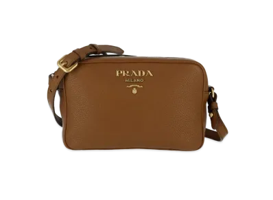PRADA Vitello Daino Leather Shoulder Bag "Cannella"