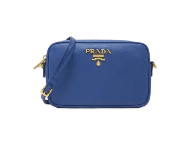 PRADA Saffiano Lux Shoulder Bag "Azzurro"