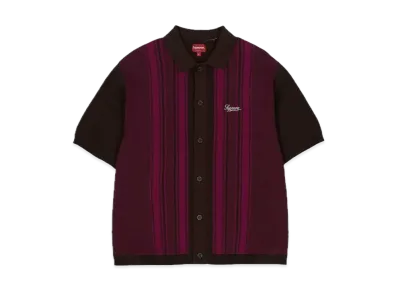 Supreme Stripe Button Up Polo "Brown"