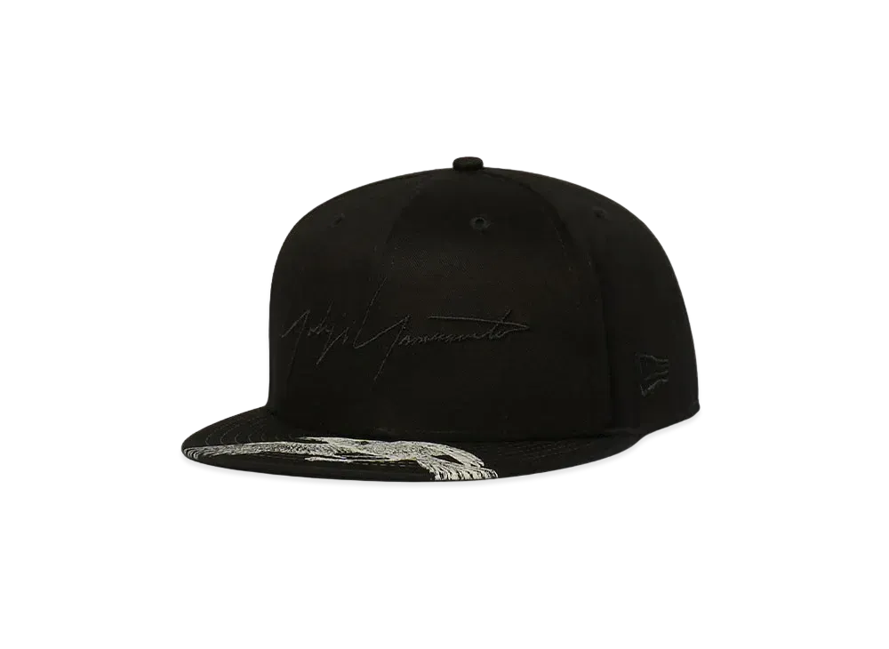 Yohji Yamamoto NEW ERA COTTON/TWILL 59FIFTY CROW PRINT "Black"