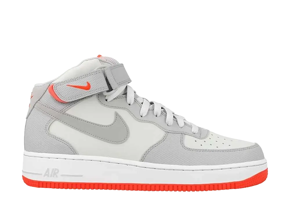 ナイキ エアフォース1 ミッド "ピュアプラチナム/ウルフグレー/ブライトクリムゾン"
