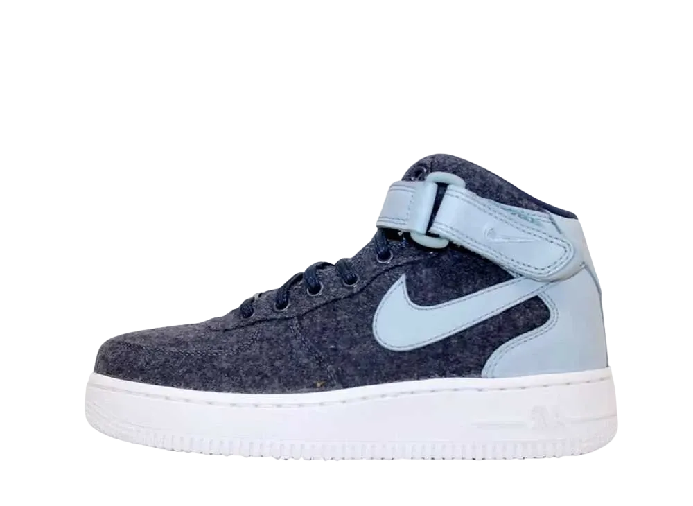 ナイキ ウィメンズ エアフォース1 ミッド '07 レザー プレミアム "ミッドナイト ネイビー"