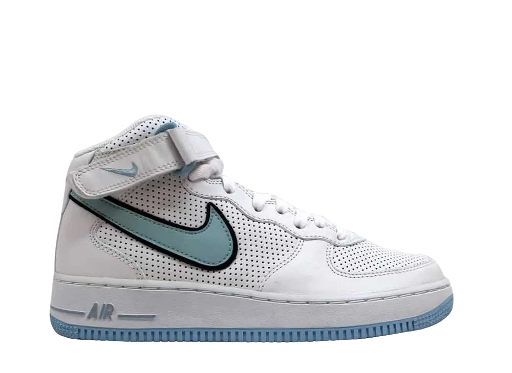 Nike Women's Air Force 1 Mid "White/Ice Blue-Black"