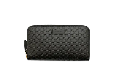 GUCCI Micro Guccissima Round Fastener Wallet "Black"