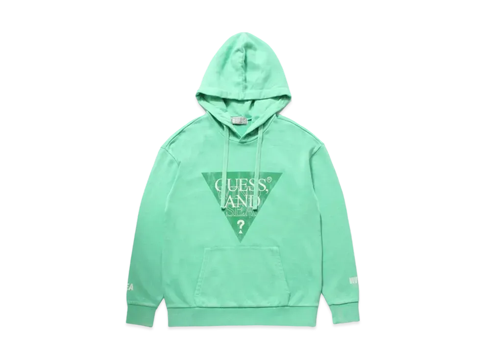 WIND AND SEA x GUESS OVERSIZED TRIANGLE LOGO DYEING HOODED PULLOVER PARKA "Light Green"