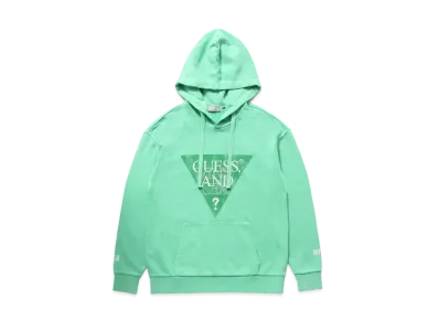 WIND AND SEA x GUESS OVERSIZED TRIANGLE LOGO DYEING HOODED PULLOVER PARKA "Light Green"