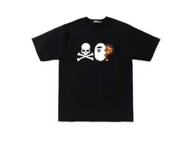 A BATHING APE X MMJ APE HEAD & MILO TEE "Black"