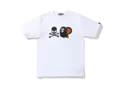 A BATHING APE X MMJ APE HEAD & MILO TEE "White"