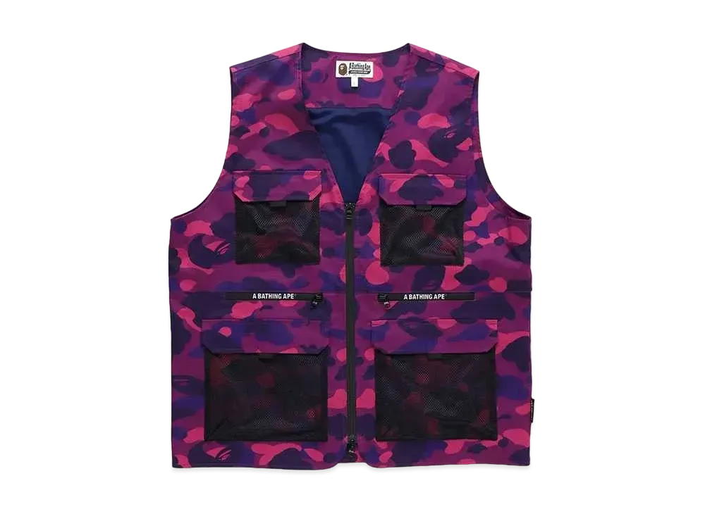 A BATHING APE COLOR CAMO VEST "Purple"