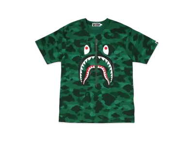 A BATHING APE COLOR CAMO SHARK TEE "Green"