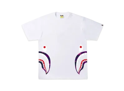 A BATHING APE COLOR CAMO SIDE SHARK TEE "White Purple"