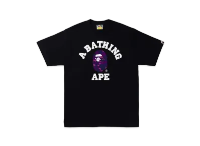 A BATHING APE COLOR CAMO COLLEGE TEE "Black Purple"