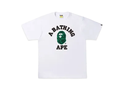 A BATHING APE COLOR CAMO COLLEGE TEE "White Green"