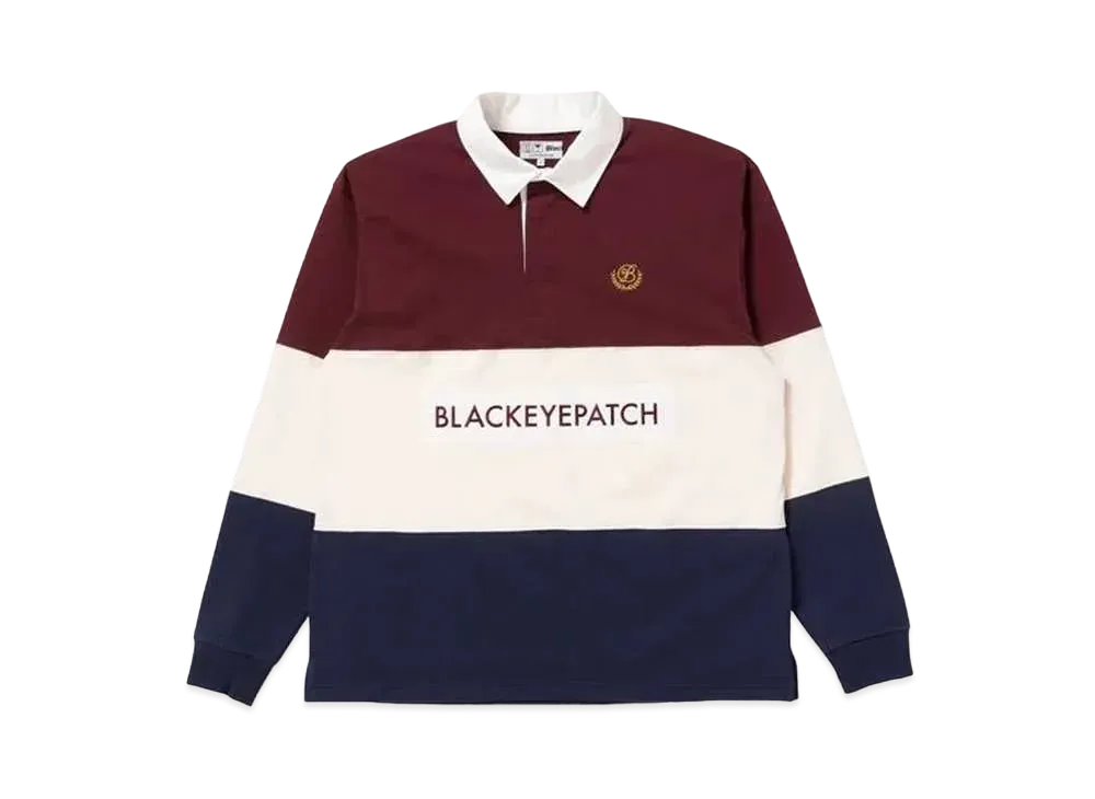 BlackEyePatch B EMBLEM 3 TONE RUGBY SHIRT "Royal"