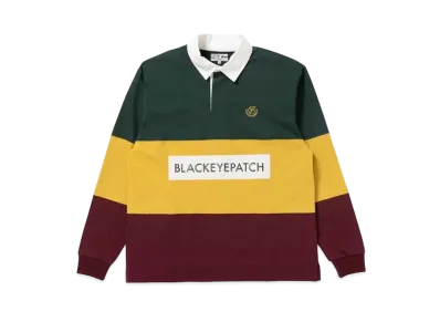 BlackEyePatch B EMBLEM 3 TONE RUGBY SHIRT "Rasta"