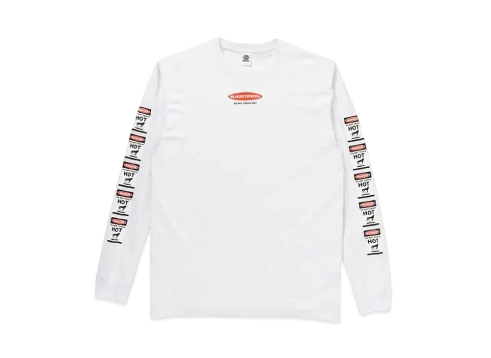 BlackEyePatch DANGER HOT LABEL L/S TEE "White"
