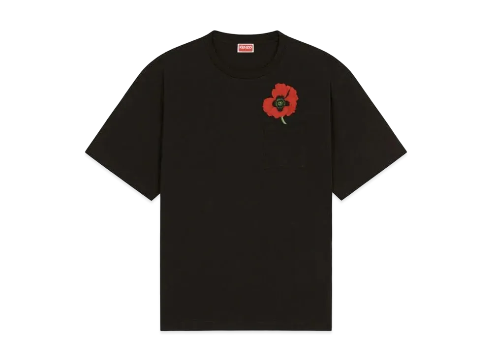 KENZO 'KENZO POPPY' OVERSIZE POCKET T-SHIRT MENS "Black"