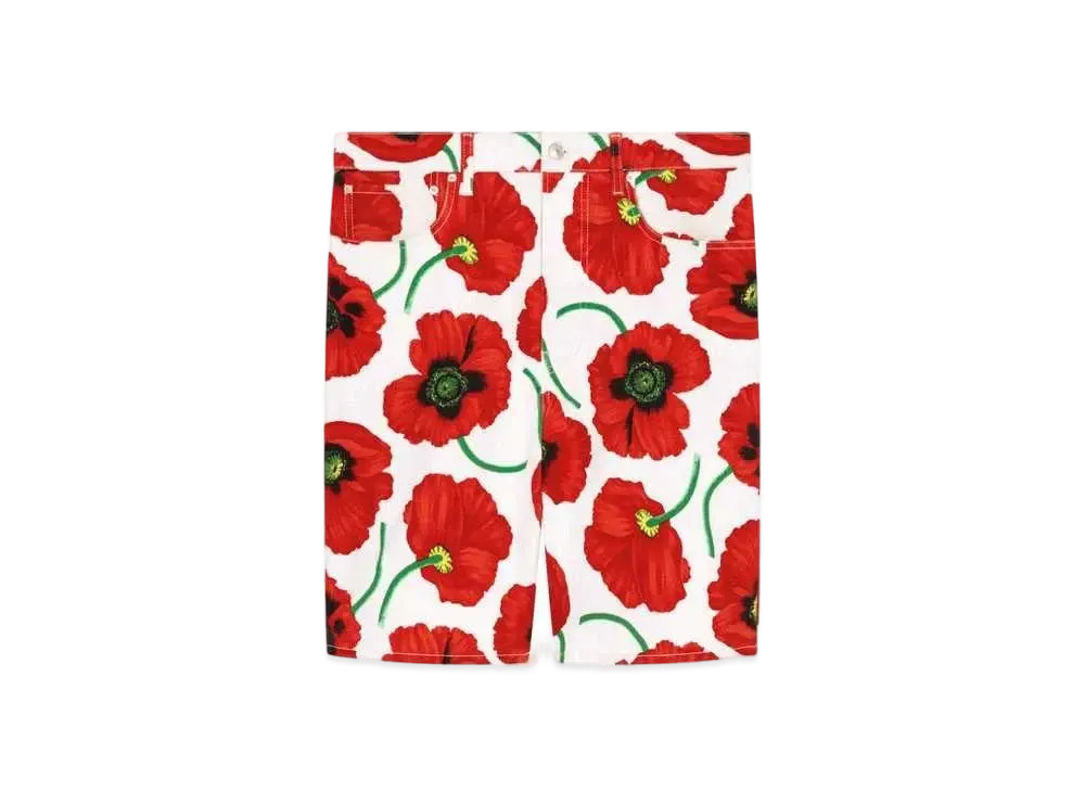 KENZO 'KENZO POPPY' FIVE POCKET SHORTS MENS "White"