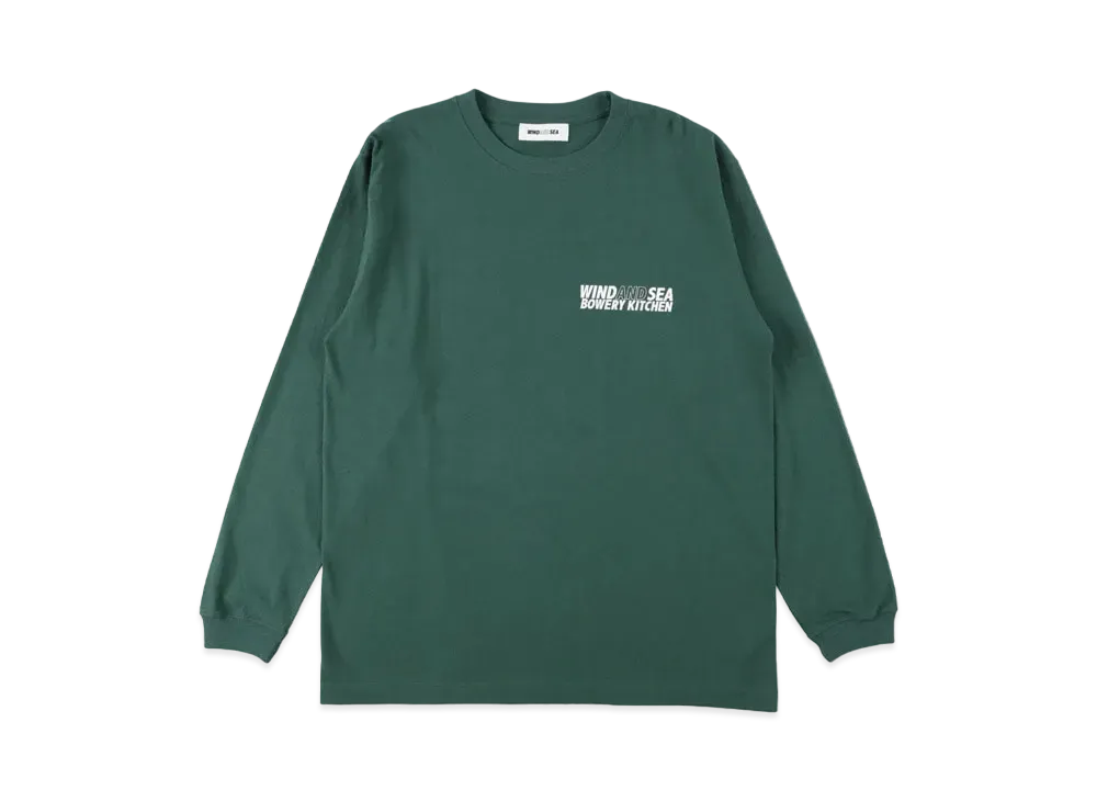 WIND AND SEA BOWERY KITCHEN X WDS L/S TEE (WDS) "Green"