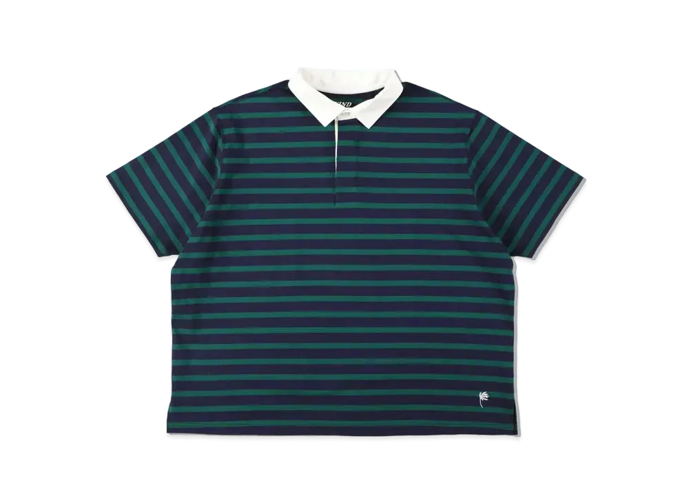WIND AND SEA BORDER RUGBY SHIRT "Navy Green"