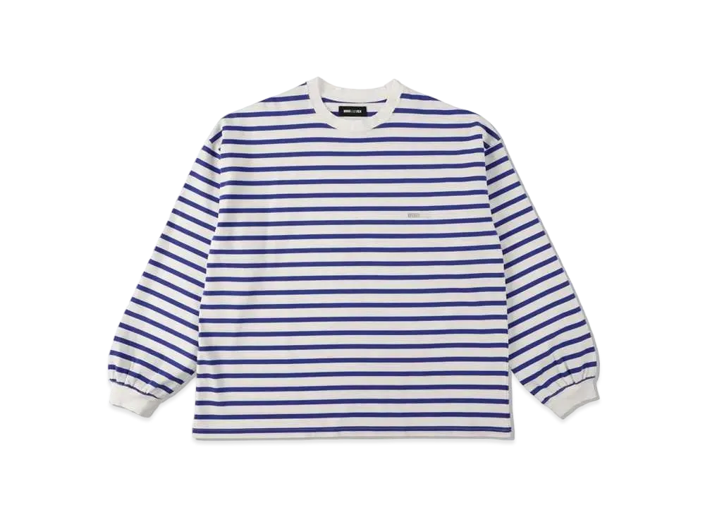 WIND AND SEA HEAVY WEIGHT BORDER L/S TEE "White Blue"