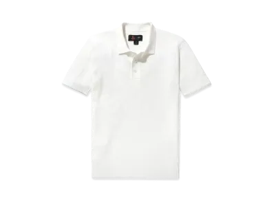 Noah Baracuta Mesh Sweater Polo "White"