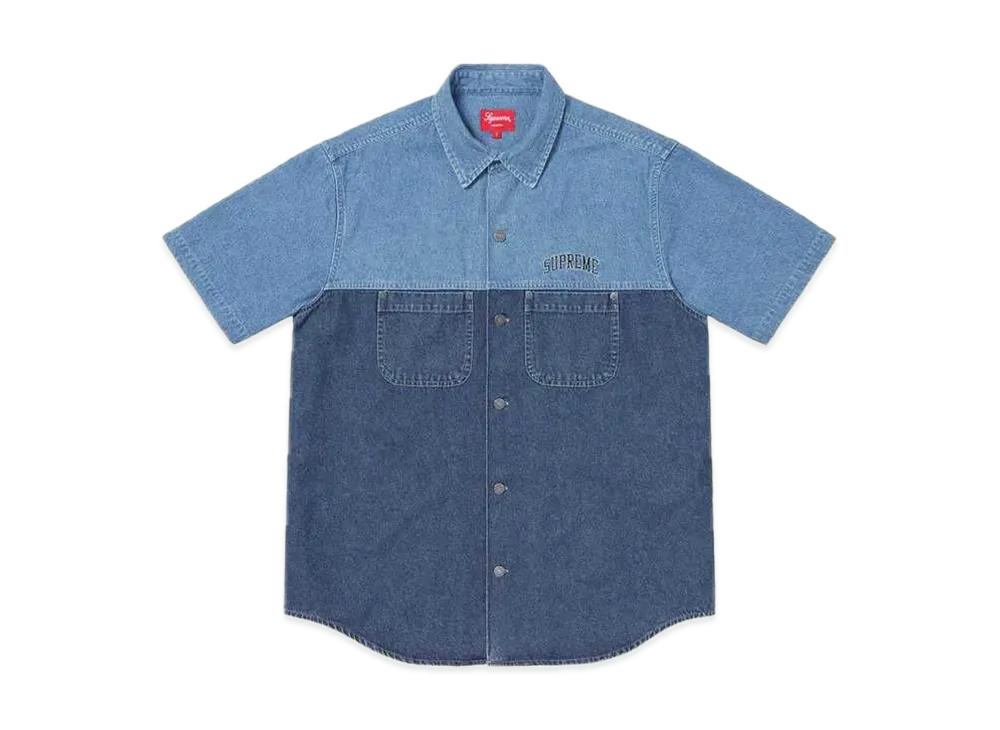 Supreme 2-Tone Denim S/S Shirt "Blue"
