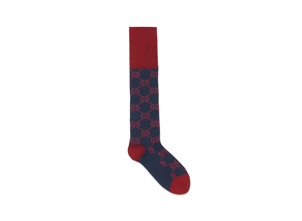 GUCCI GG Pattern Cotton Blend Socks "Navy"