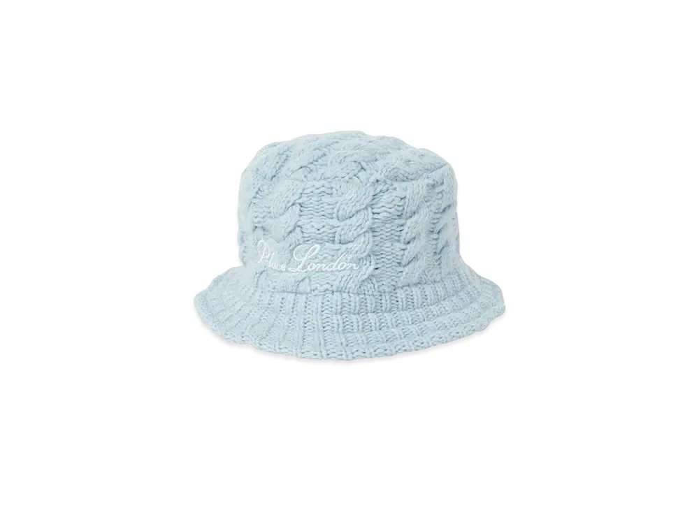 PALACE CABLE KNIT BUCKET HAT "Baby Blue"