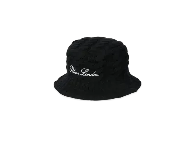 PALACE CABLE KNIT BUCKET HAT "Black"