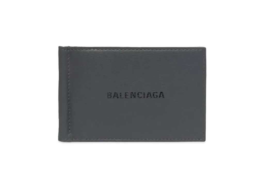 BALENCIAGA Men's Cash Bill Clip Square Wallet Dark "Darkgrey/Black"