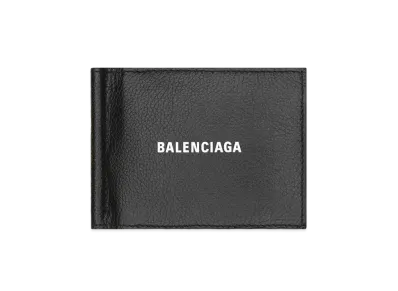 BALENCIAGA Cash Folded Card Holder With Bill Clip "Black/White"