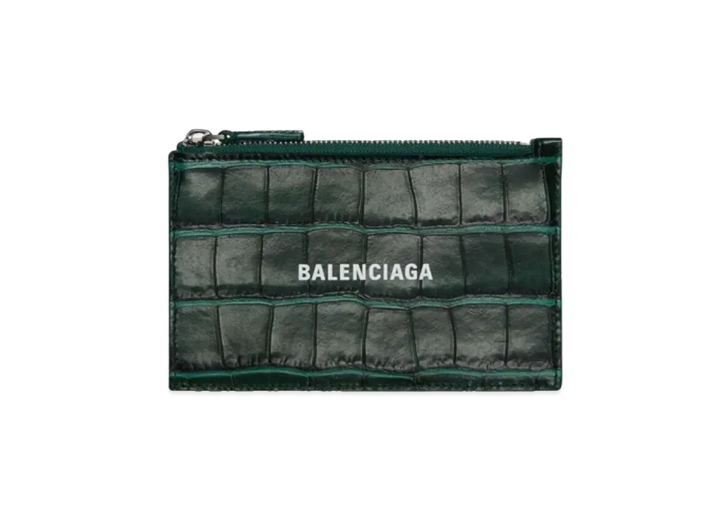 BALENCIAGA Men's Cash Large Long Coin And Card Holder Forest "Forestgreen"