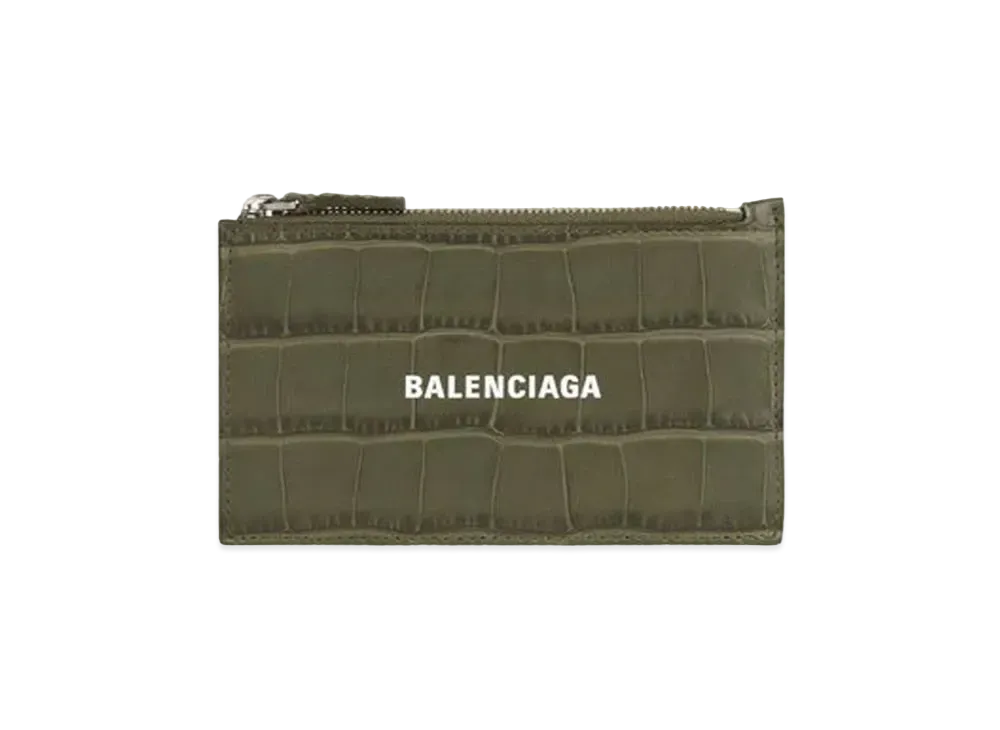 BALENCIAGA Men's Cash Large Long Coin And Card Holder Forest "Green"