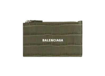 BALENCIAGA Men's Cash Large Long Coin And Card Holder Forest "Green"