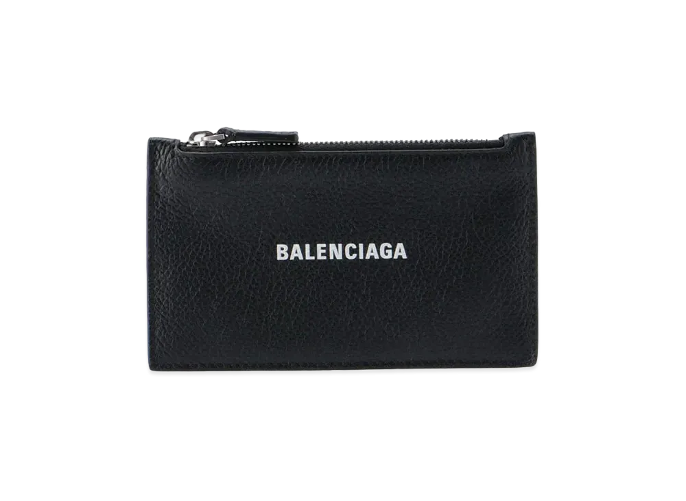 BALENCIAGA Men's Cash Long Coin And Card Holder Grained Calfskin "Black"