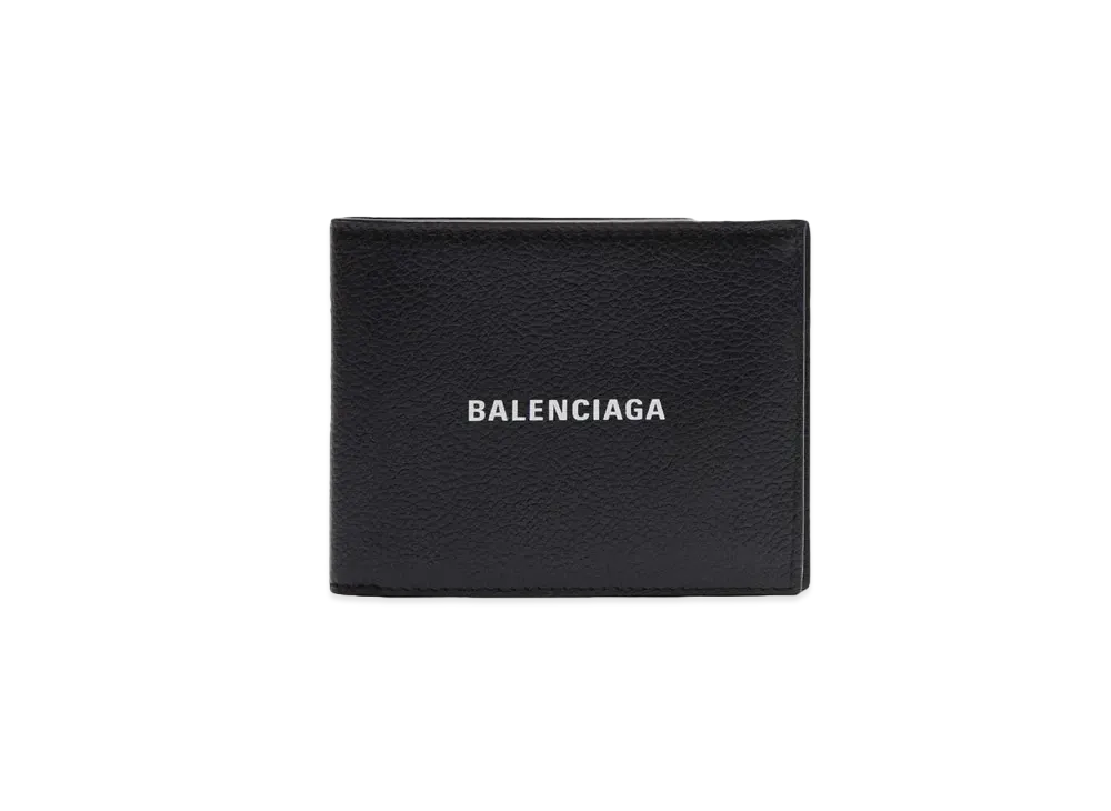バレンシアガ キャッシュ スクエア フォールド コイン ウォレット グレイン カーフスキン "ブラック/ホワイト" 5943151IZI31090