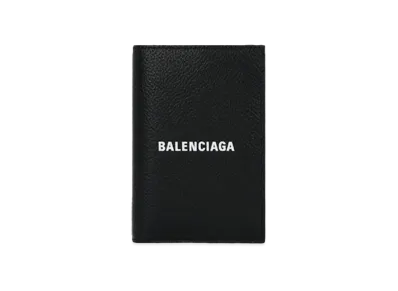 BALENCIAGA Men's Cash Vertical Bifolded Wallet "Black/White"