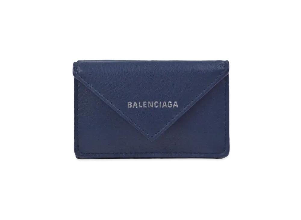 BALENCIAGA Papier Mini Wallet "Deep Blue"