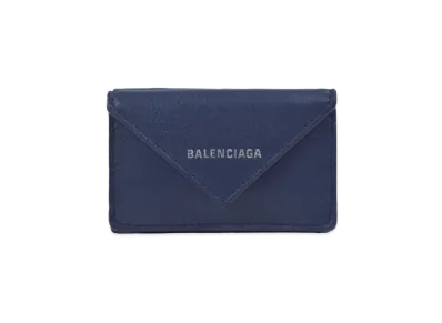 BALENCIAGA Papier Mini Wallet "Deep Blue"