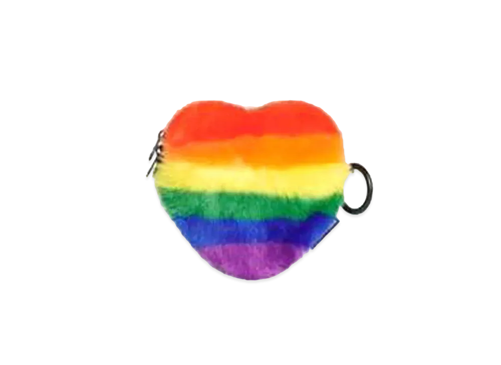 BALENCIAGA Pride Heart Coin Purse With Strap "White"